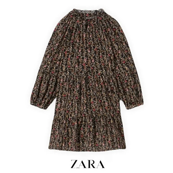 ZARA Kids | Black | SPARKLY FLORAL DRESS - Picture 1 of 9
